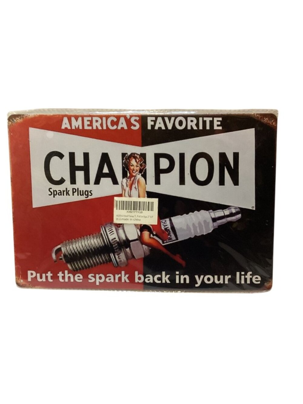 Champion Spark Plugs 12X8 Golden Era Retro Distressed Tin Sign Mult Color NEW